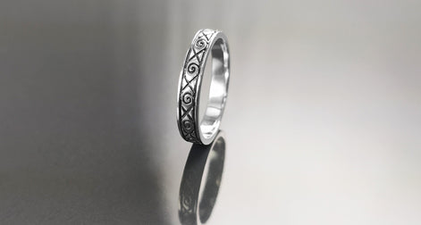 Viking Ring, Sterling Silver Unisex Ring, Original Norse Promise Ring, Alternative Wedding Jewelry, Mixt Tribal Band, Celtic Crossed Ring