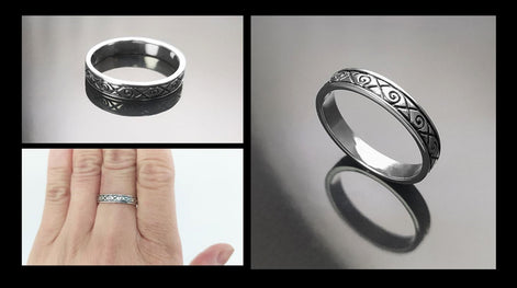 Viking Ring, Sterling Silver Unisex Ring, Original Norse Promise Ring, Alternative Wedding Jewelry, Mixt Tribal Band, Celtic Crossed Ring