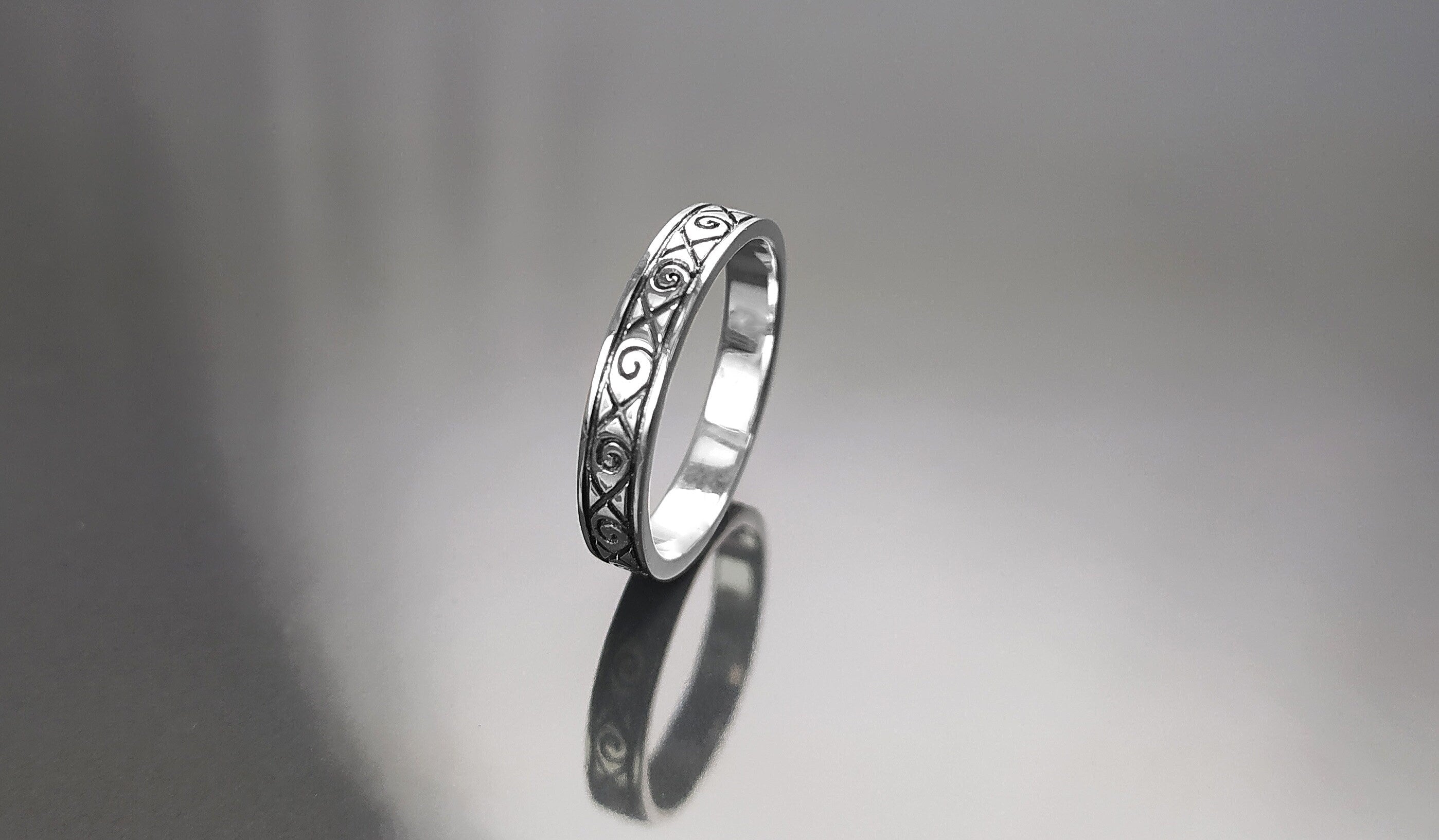 Viking Ring, Sterling Silver Unisex Ring, Original Norse Promise Ring, Alternative Wedding Jewelry, Mixt Tribal Band, Celtic Crossed Ring