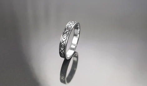 Viking Ring, Sterling Silver Unisex Ring, Original Norse Promise Ring, Alternative Wedding Jewelry, Mixt Tribal Band, Celtic Crossed Ring
