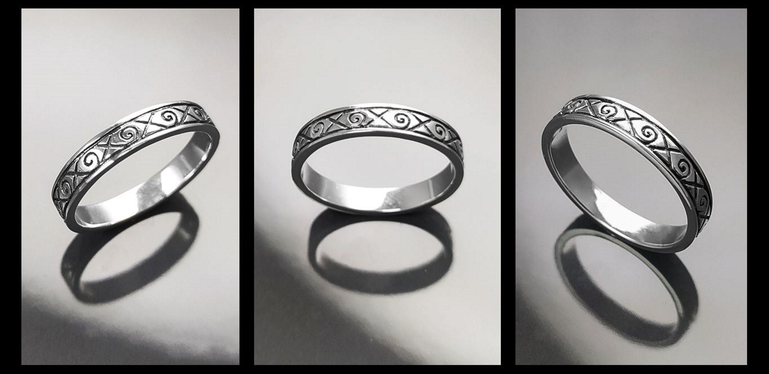 Viking Ring, Sterling Silver Unisex Ring, Original Norse Promise Ring, Alternative Wedding Jewelry, Mixt Tribal Band, Celtic Crossed Ring