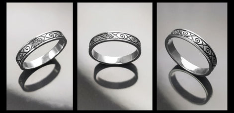 Viking Ring, Sterling Silver Unisex Ring, Original Norse Promise Ring, Alternative Wedding Jewelry, Mixt Tribal Band, Celtic Crossed Ring