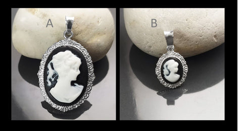Sterling Silver Cameo Earrings – Vintage Woman Portrait Studs Victorian Jewelry