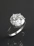 Oversize Solitaire Diamond Ring by KRAMIKE • 12mm - 6ct • Sterling Silver • Round Stone • Bridal gift • Engagement Promise Jewelry • KR188