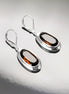 Oval Coffee Brown Earrings, sterling silver jewelry, Big Oval cz stone, Brown color, Statement Dangle leverback hooks earrings, women gift