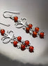 Red Carnelian Earrings, Sterling Silver, Pending Butterfly Dangle Stone Earrings, Carnelian Gemstone, Nature Hooks Earrings, Woman Jewelry