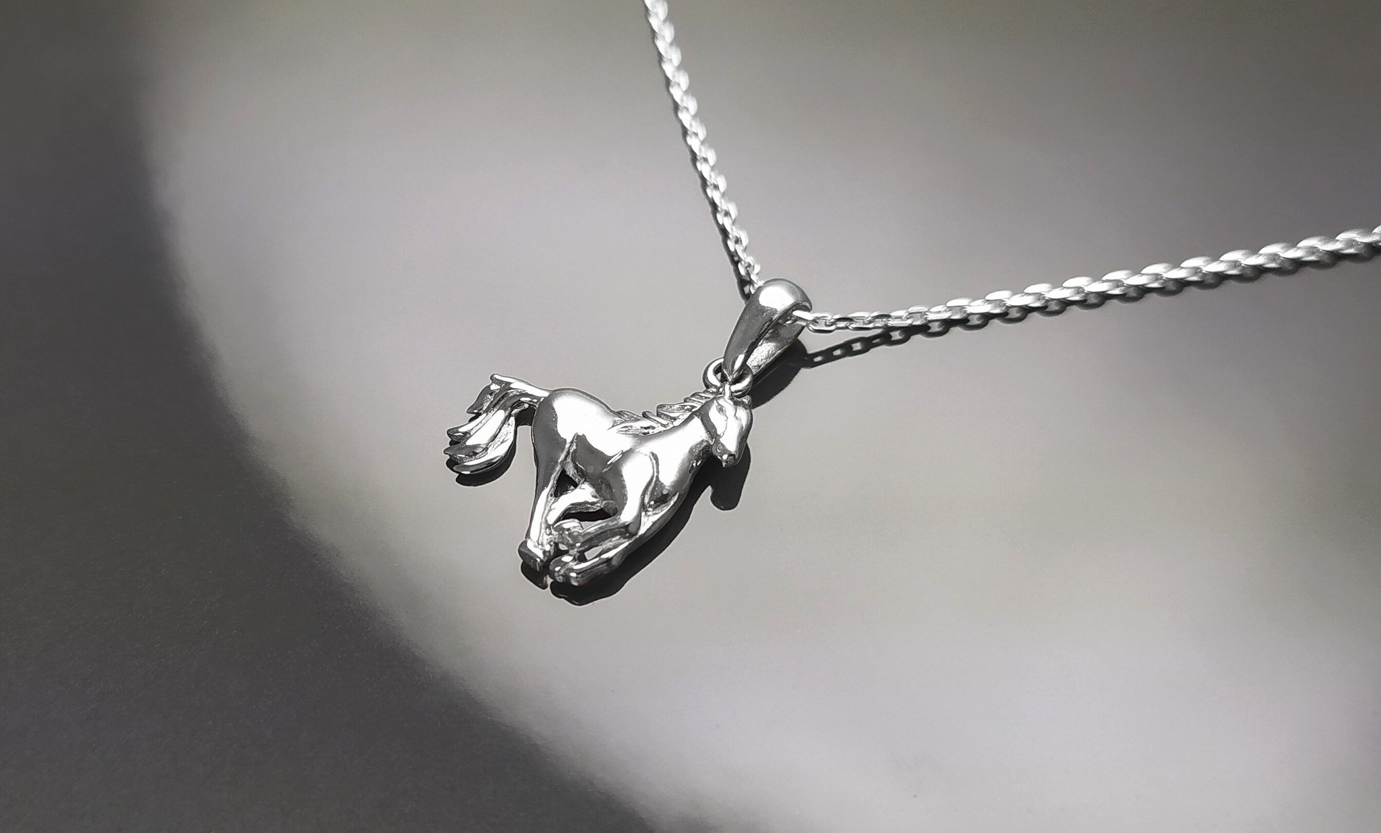 Galloping horse pendant, sterling silver, wild horse gallop, equine gift, equestrian rider jewelry, riding animal necklace, cowboy jewelry