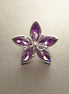 Orchid Flower Ring, Sterling Silver, Purple Flower Blossom Jewelry, Pink Amethyst Stone, Rose de France Color, Bold Modern Floral Design