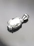 Oval Stone pendant, sterling silver, White Clear Cz stone jewelry, Minimalist oval necklace, classic everyday gift for her