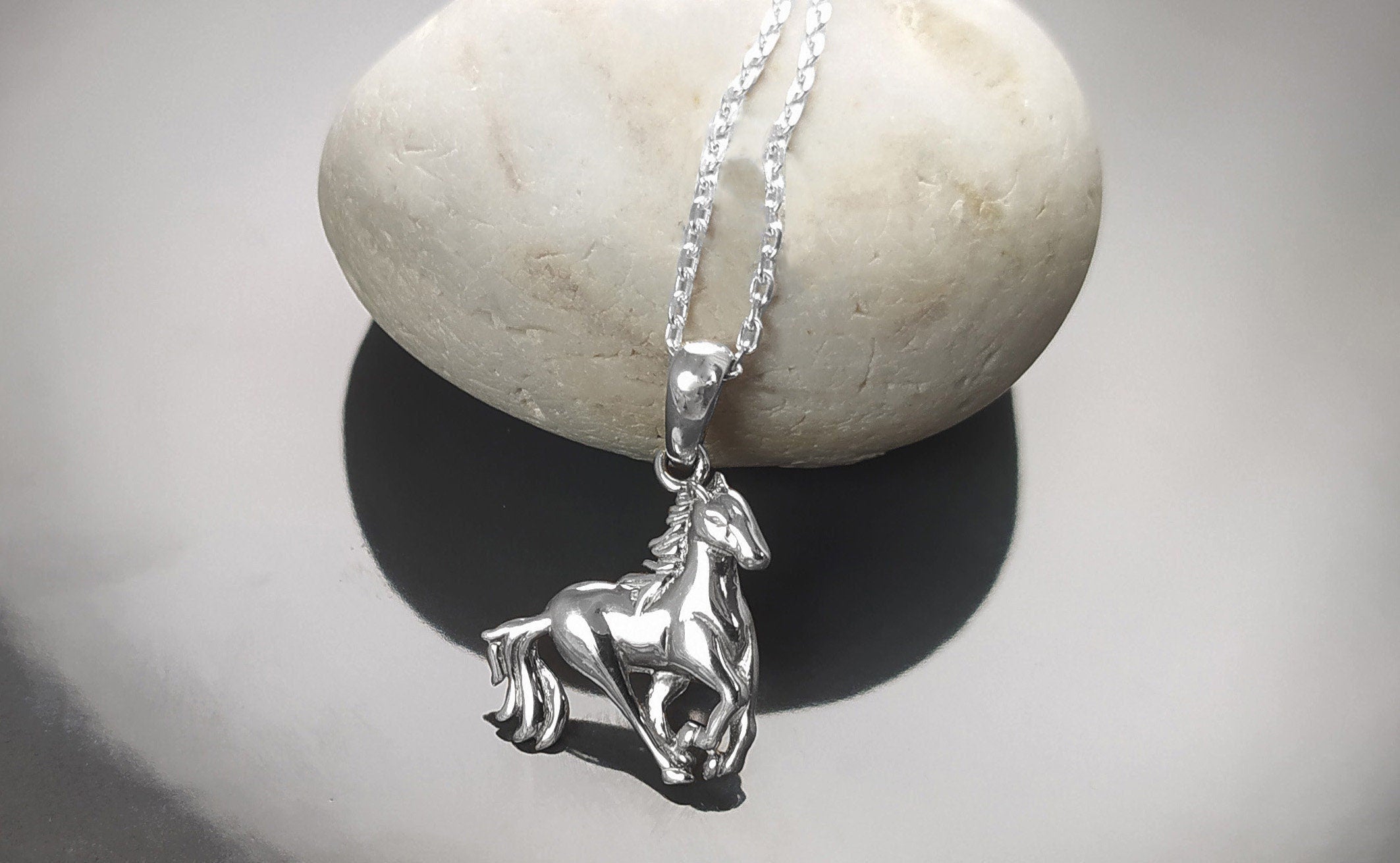 Galloping horse pendant, sterling silver, wild horse gallop, equine gift, equestrian rider jewelry, riding animal necklace, cowboy jewelry