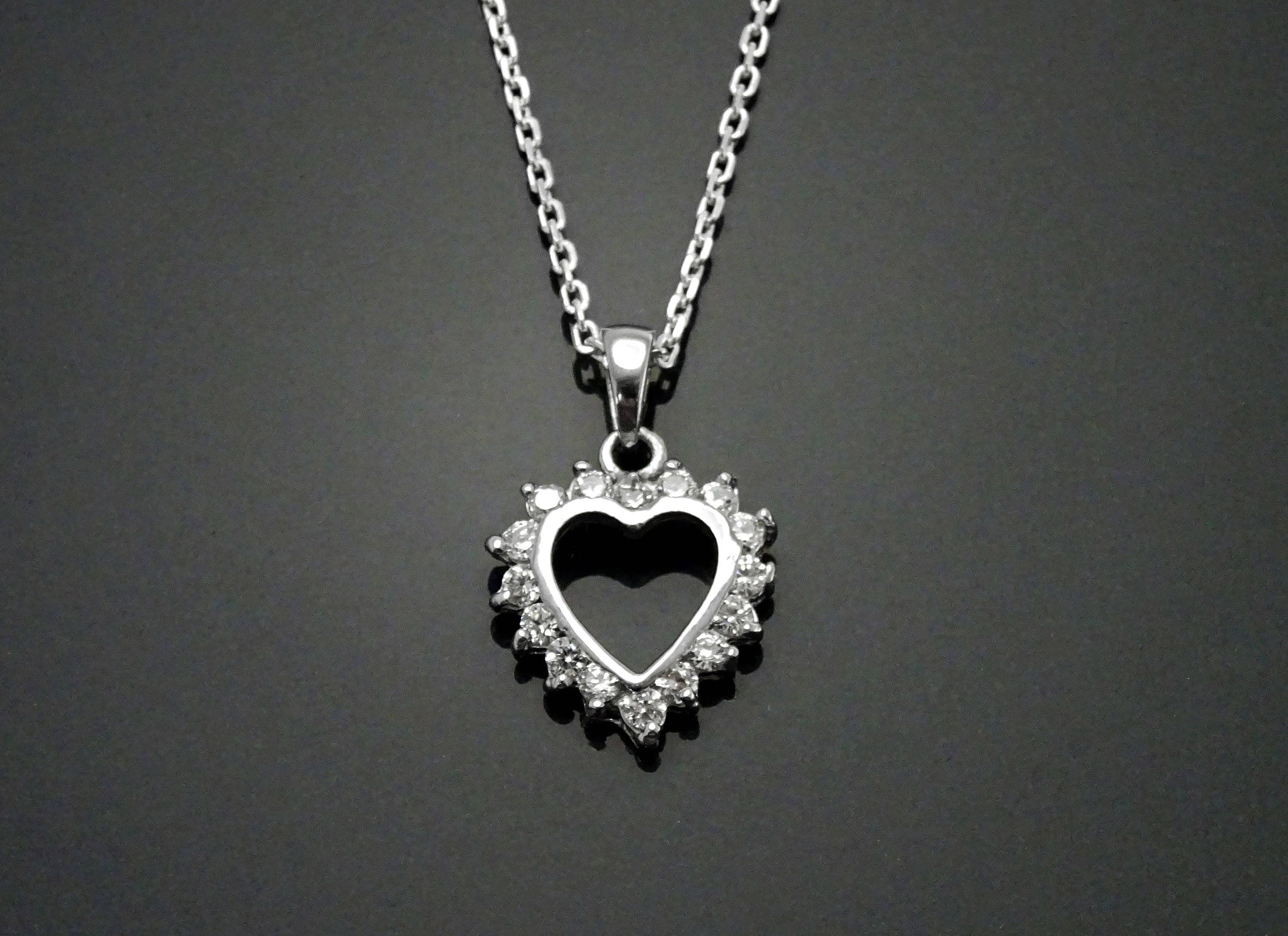 Heart Necklace, Sterling Silver, Zirconias Cz, Small Love Heart Charm, Valentine's Day Gifts, Mother's day gift