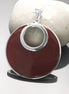 Red Enamel Moon Pendant by KRAMIKE • Sterling Silver • Statement Modern Circular Design Necklace for Everyday • Elegant Gift for Her • KP489