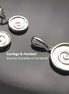 Shell Spiral Earrings Set, Sterling Silver 925, White Mother of Pearl Jewelry, Geometric Round Earrings and Pendant Set, Modern Disc Jewelry
