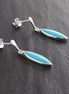 Turquoise Earrings, Sterling Silver, Dangle Blue Turquoise Stone Earrings, Pending Oval Blue Earrings, Modern Drop Studs Earrings