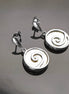 White Round earrings Sterling Silver- Spiral Dangle Earrings - Mother of Pearl Shell Jewelry - Modern Stone Earrings