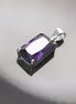 PURPLE Rectangle Pendant, Sterling silver, Amethyst Color Cz Stone necklace, Classic Minimalist Stones jewelry, Purple Necklace Cz