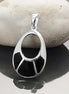 Black Stone Pendant - Sterling Silver, Oval Almond Shape Onyx , Bright Black Stones Dangle Drop Pendant , Modern Geometric Jewelry