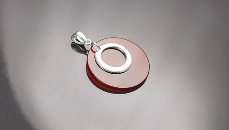Red Round Earrings Set, Sterling Silver, Red Agate Stone Discs, Modern Dangle Geometric Pendant, Minimalist Women Outfit Jewelry