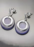 Round Drop Earrings Amethyst Color Solid 925 Silver Purple Stone Discs