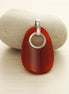 Red Stone pendant, modern Sterling silver Statement Agate Oval-shaped stone, Woman gift