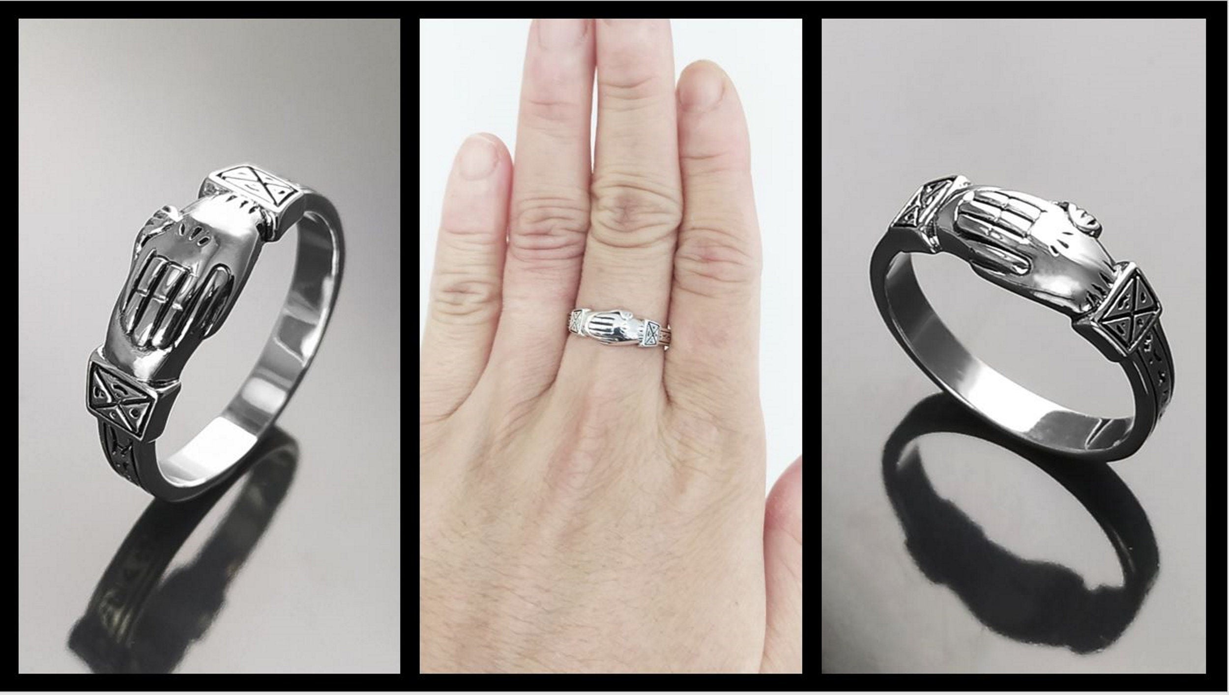 Bague argent 925 FEDE symbole de fidélité et de confiance mutuelle.
Alliance argent pour s'unir simplement.
Deux mains se serrent mutuellement pour sceller une union sacrée.
vu bague portée.
Qualité artisanale sûre. Local. Durable. Boutique de confiance recommandée 5 étoiles.
KRAMIKE est une marque de Bijoux de très bonne qualité avec un service clients au TOP.