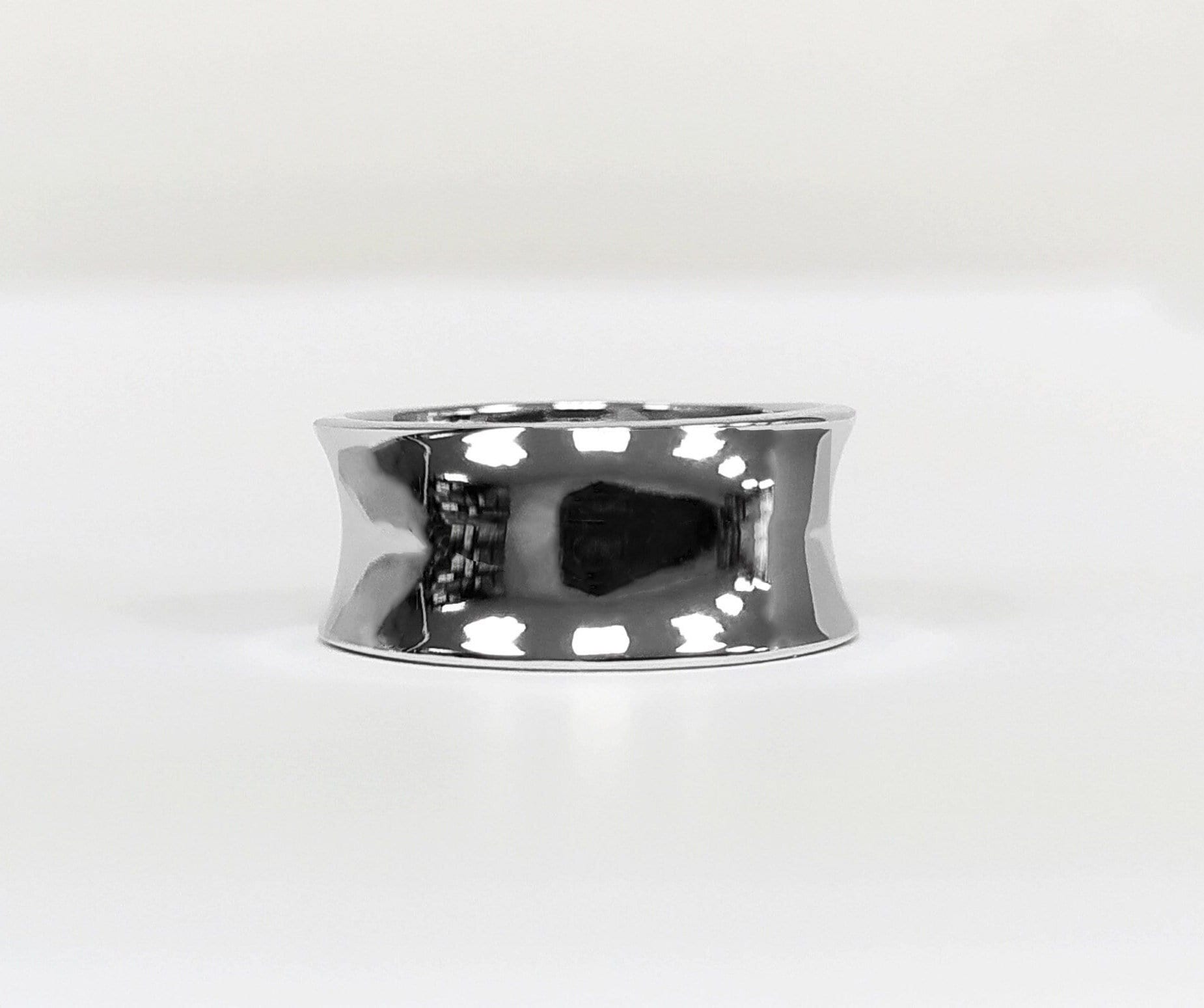 Tunnel Plug Ring, Sterling Silver, Wide Curved Retractor Plugs Ring, Modern Jewelry, Statement Large Concave Curve Band, Bold Cuff Ring