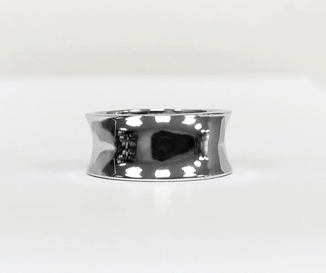 Tunnel Plug Ring, Sterling Silver, Wide Curved Retractor Plugs Ring, Modern Jewelry, Statement Large Concave Curve Band, Bold Cuff Ring