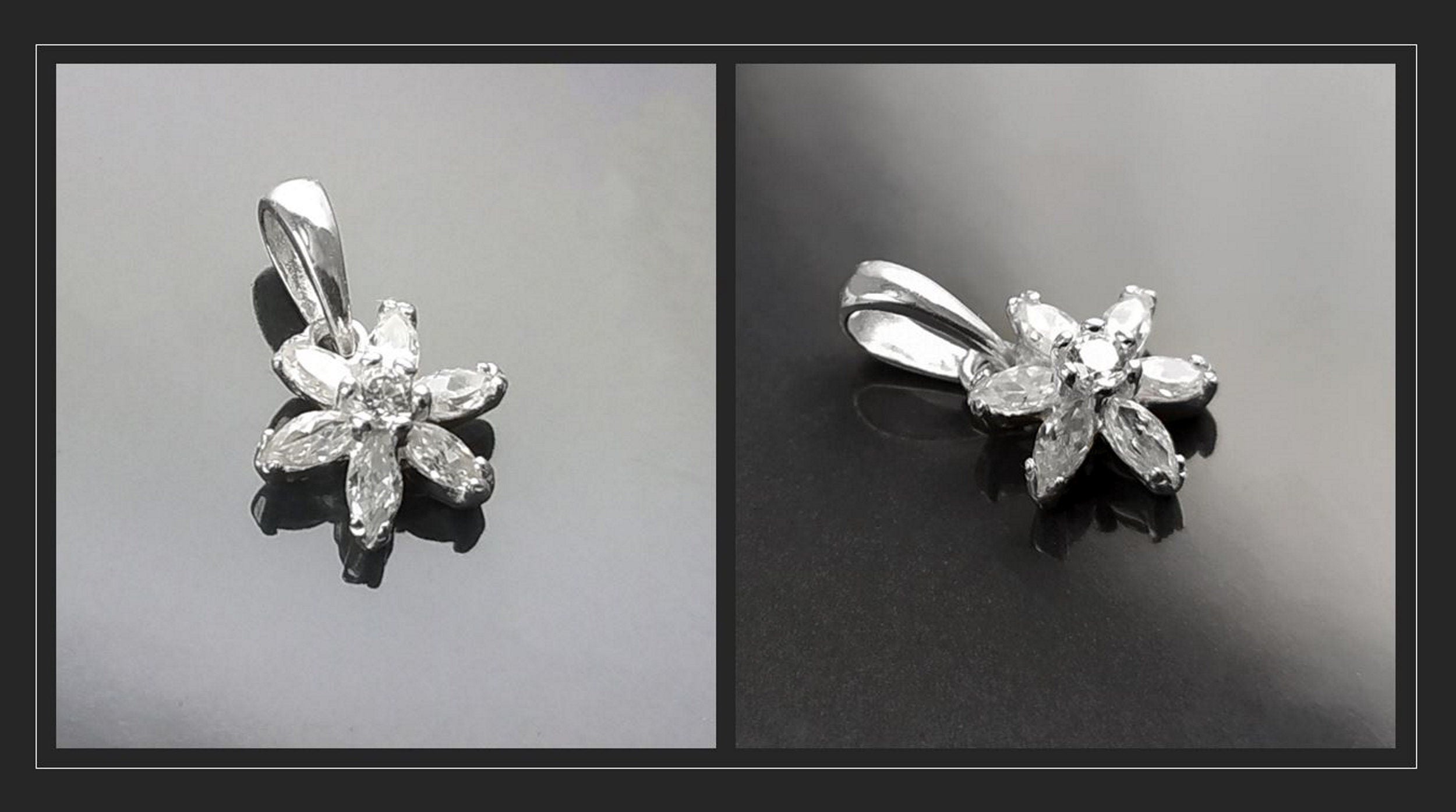 Classic Flower Earrings, Sterling Silver, Dainty Studs, White Color Cz, Tiny Floral jewelry By KRAMIKE