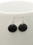 Round Onyx Earrings, Black Stone Earrings, Black Onyx Earrings, Minimalist Earrings, Everyday Earrings, 925 Silver Jewelry, Silver Gift