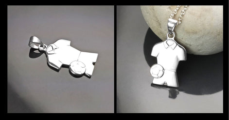 Football Shirt Pendant, Sterling Silver, Soccer fan jersey Jewelry, footballer Necklace, gift for football player, fan, lover, fanatic