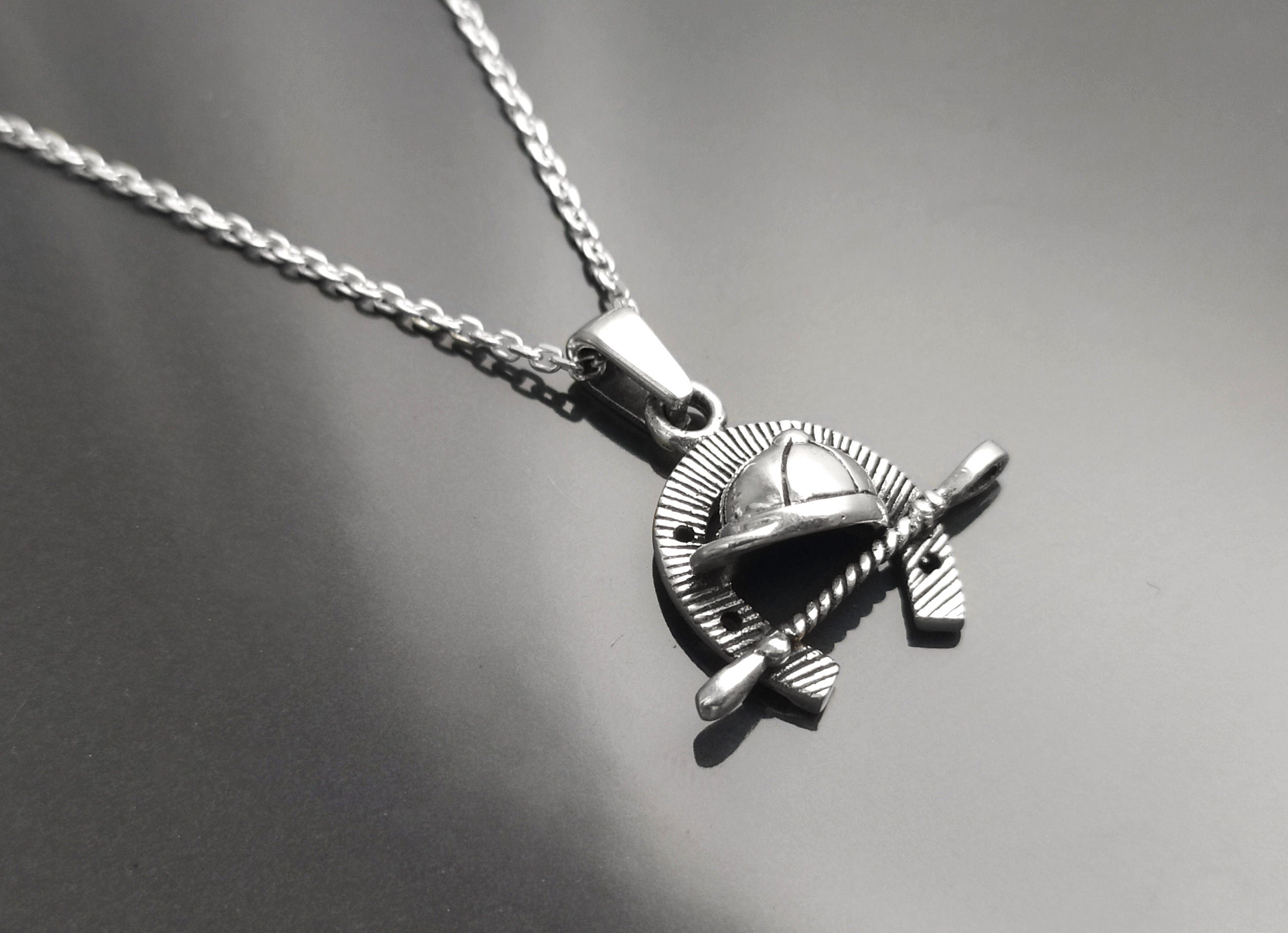 Jockey helmet pendant, sterling silver, riding crop, equine horseshoe, equestrian rider jewelry, riding animal necklace, cowboy gift