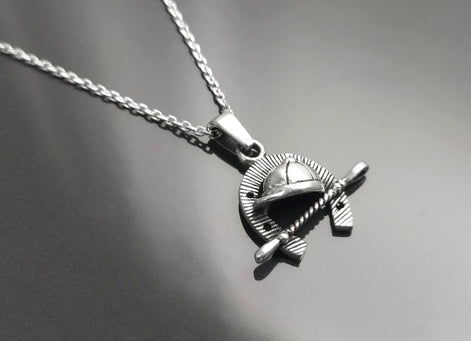 Jockey helmet pendant, sterling silver, riding crop, equine horseshoe, equestrian rider jewelry, riding animal necklace, cowboy gift