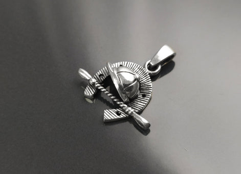 Jockey helmet pendant, sterling silver, riding crop, equine horseshoe, equestrian rider jewelry, riding animal necklace, cowboy gift