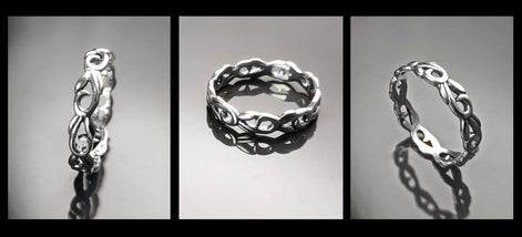 Hipster Band Ring, Sterling Silver, Bohemian Pirate Band, Unisex Jewelry, Hipster Promise Band, Gypsy Hollowed Ring, Gothic Engraved Band