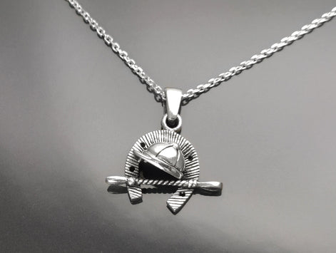 Jockey helmet pendant, sterling silver, riding crop, equine horseshoe, equestrian rider jewelry, riding animal necklace, cowboy gift