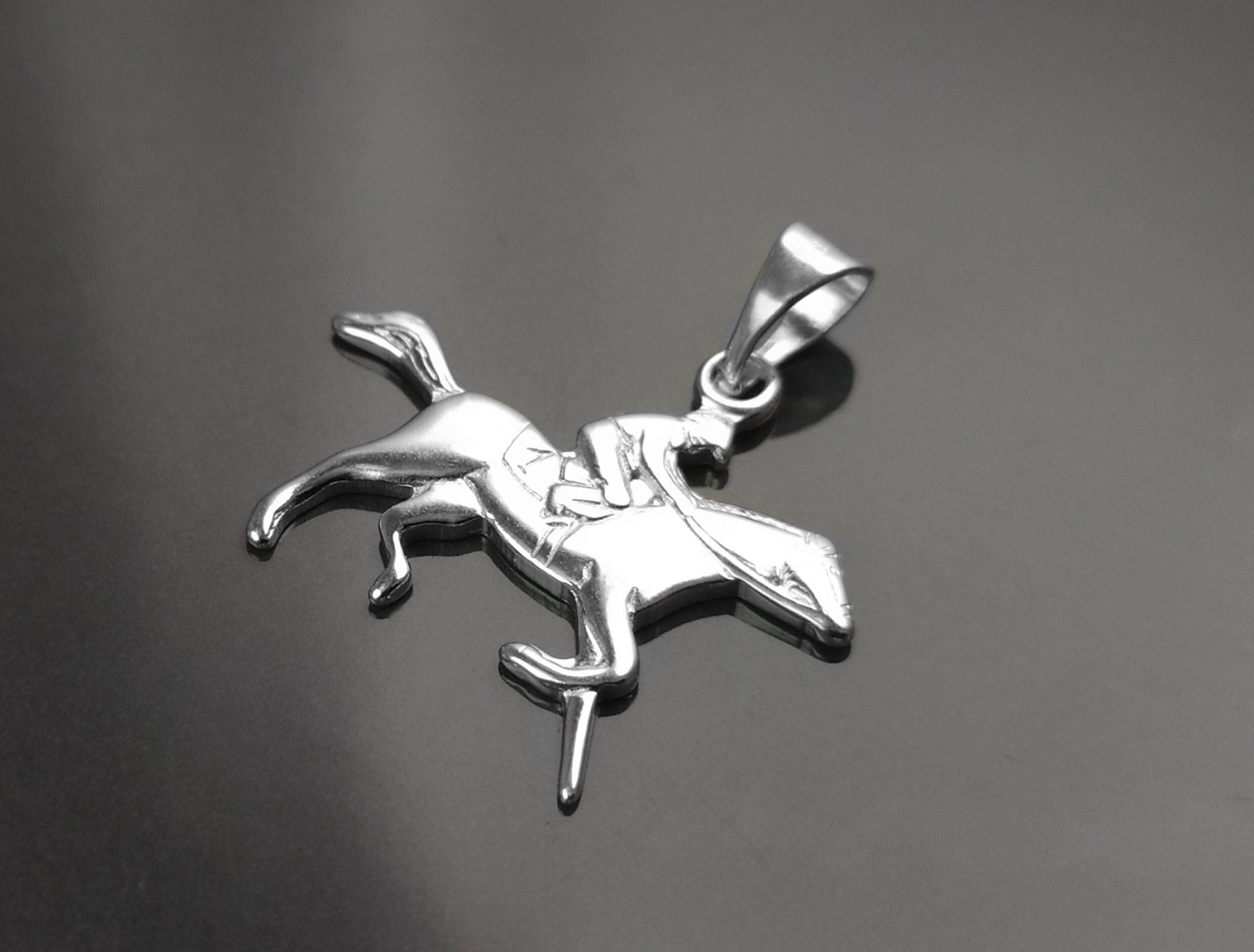 Galloping horse pendant, sterling silver, wild horse gallop, equine gift, equestrian rider jewelry, riding animal necklace, cowboy jewelry
