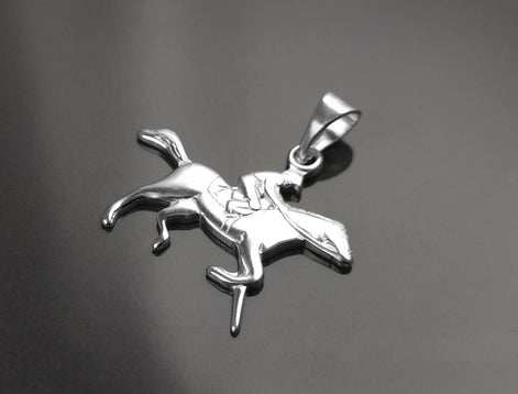 Galloping horse pendant, sterling silver, wild horse gallop, equine gift, equestrian rider jewelry, riding animal necklace, cowboy jewelry