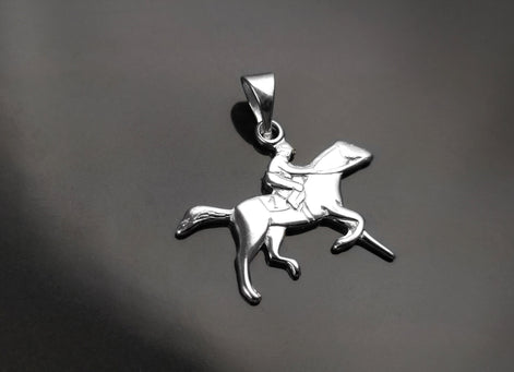 Galloping horse pendant, sterling silver, wild horse gallop, equine gift, equestrian rider jewelry, riding animal necklace, cowboy jewelry
