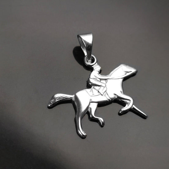 Galloping horse pendant, sterling silver, wild horse gallop, equine gift, equestrian rider jewelry, riding animal necklace, cowboy jewelry