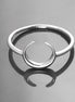 Crescent Moon Ring, Sterling Silver, Lunar Space Ring, Celestial Jewelry, Astronomy Moon Band, Cosmic Moon Universe Gift, Astrology gift