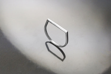 Barre band ring, sterling silver, Minimalist Ring, Thin Silver Ring, Horizontal Bar Ring, Dainty Modern Ring, Minimal Geometric Jewelry