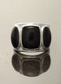 Black Onyx Ring - Sterling Silver - Black Stone Ring - Black Band Ring - Silver Jewelry - Wide Stones Ring - Statement Ring