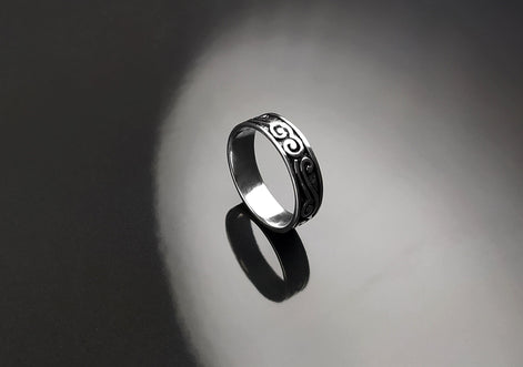 Gothic Ring 925 Silver Biker Rock Ring Pirate Jewelry Baroque Style Gift for Women