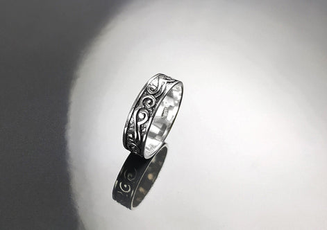 Gothic Ring 925 Silver Biker Rock Ring Pirate Jewelry Baroque Style Gift for Women