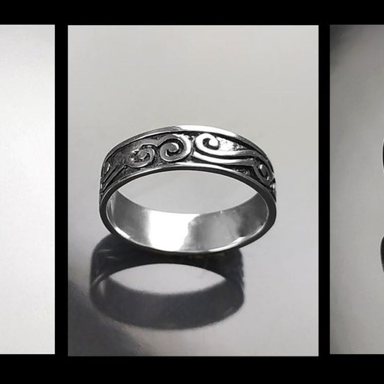 Gothic Ring 925 Silver Biker Rock Ring Pirate Jewelry Baroque Style Gift for Women