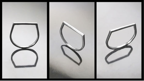 Barre band ring, sterling silver, Minimalist Ring, Thin Silver Ring, Horizontal Bar Ring, Dainty Modern Ring, Minimal Geometric Jewelry