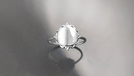 Mirror Ring, 925, Sterling Silver, Round Ring, Dainty Small Ring, Engraving Ring, Personalized engravable Jewelry, Initial Name Ring.