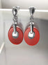 Carnelian square Earrings, Sterling Silver, Geometric Red Square Stone Earrings, Red Flat Gemstone, Modern Minimalist Jewelry, Woman gift