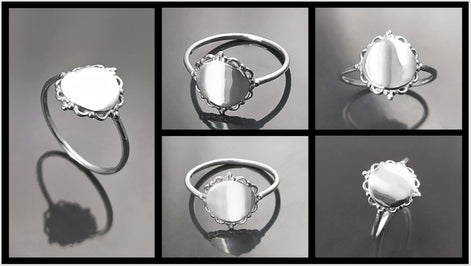 Mirror Ring, 925, Sterling Silver, Round Ring, Dainty Small Ring, Engraving Ring, Personalized engravable Jewelry, Initial Name Ring.