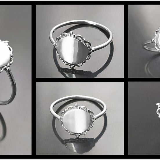 Mirror Ring, 925, Sterling Silver, Round Ring, Dainty Small Ring, Engraving Ring, Personalized engravable Jewelry, Initial Name Ring.